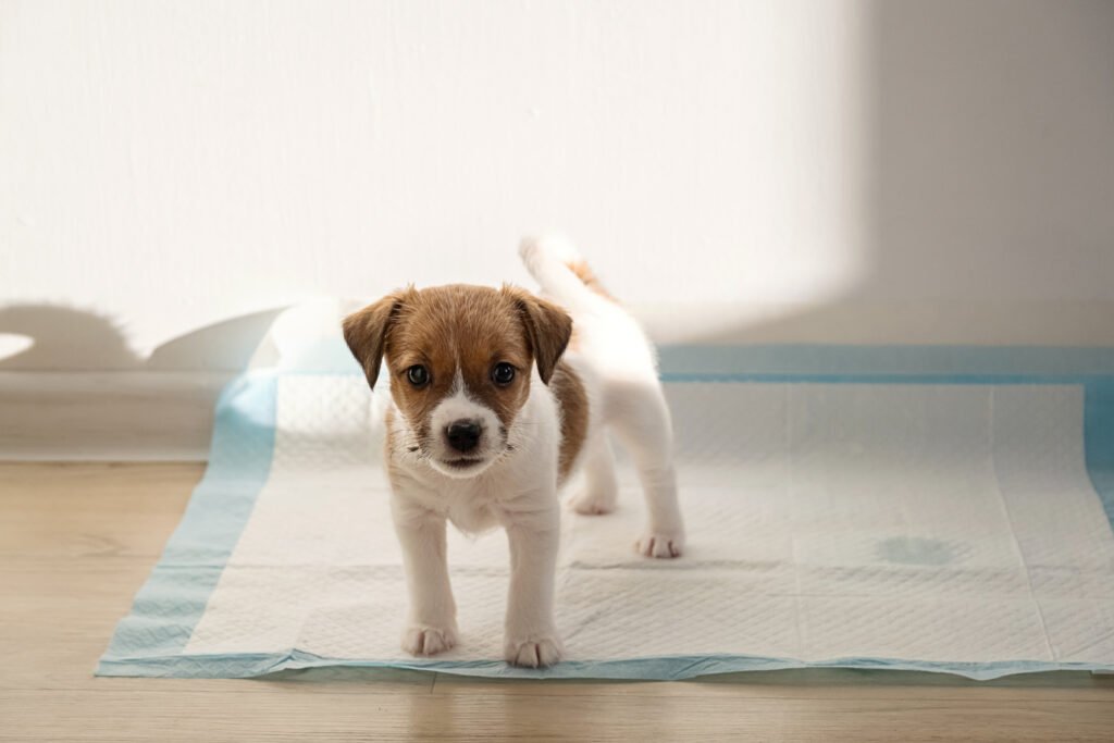 Puppy paper training.