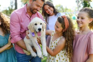 Puppy with family